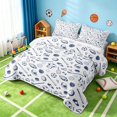 thumbnail image 3 of Manfei Cute Baseball Twin Quilt Set, Sport Twin Coverlet Set, White Navy, Reversible 2-Piece, 1 Bedspread and 1 Pillowcase, 3 of 7