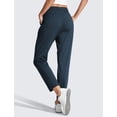 thumbnail image 2 of Pantalones CRZ YOGA para mujer, joggers tobilleros elásticos de 27" azul marino, 2 of 6