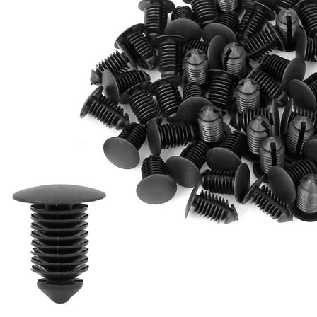 60pcs 10mm Car Vehicle Plastic Rivets Interior Weatherstrip  Clips Black