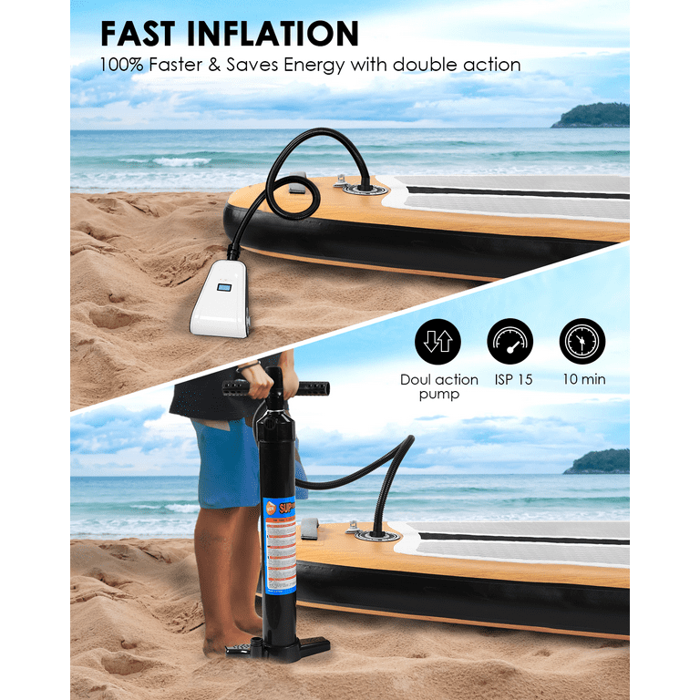 (18.8lbs) Board, Up Adj Leash Paddle, SUP Stand Ultra-Light Inflatable HOSFUR 10\'6×33\