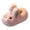 Pink, variant on GobdXE Cute Cartoon Rabbit Kids Fuzzy Slide Slippers Open Back Warm Indoor House Slippers for Home Wear Size:7-8 Years