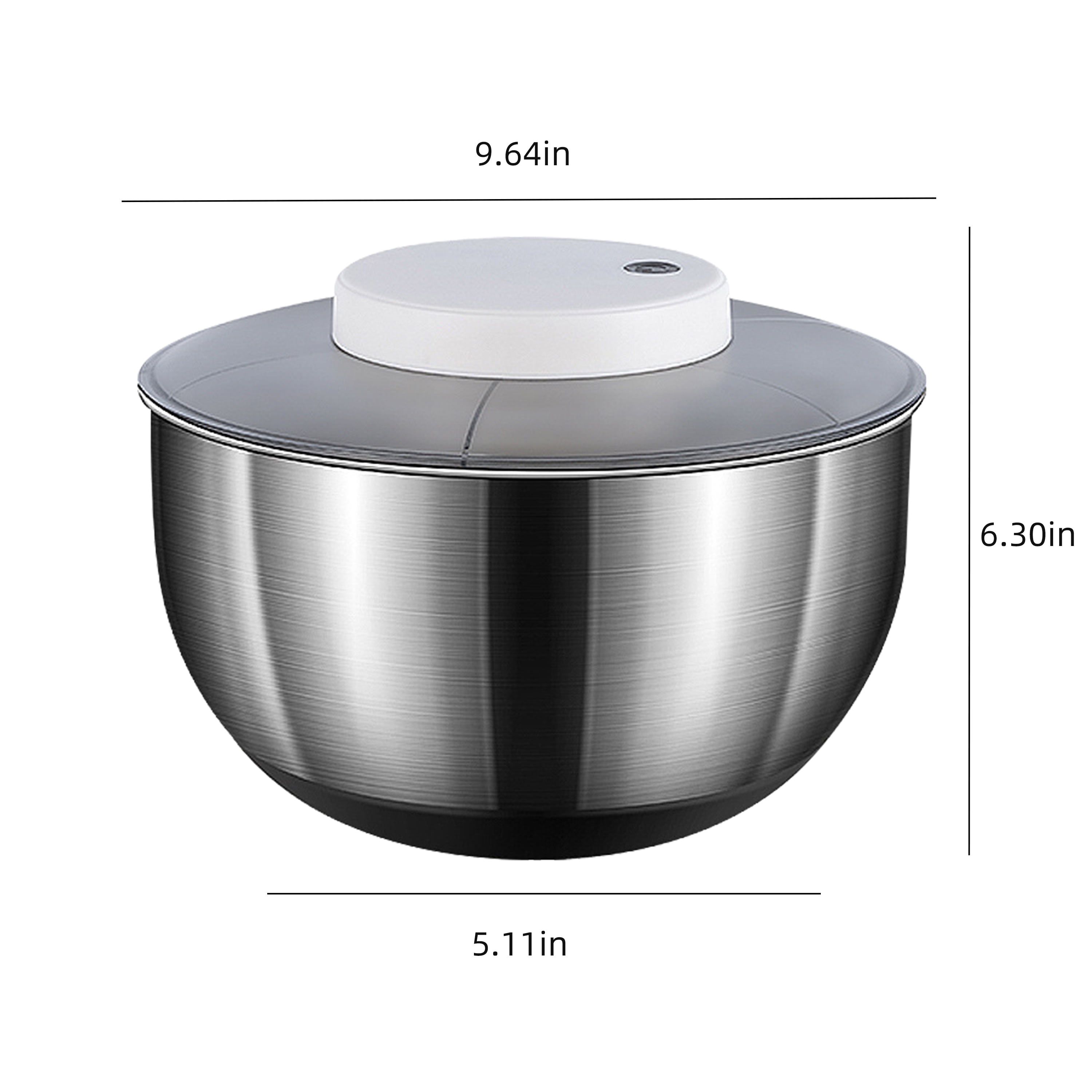 Electric Stainless Steel Salad Spinner Vegetable Washer with Bowl