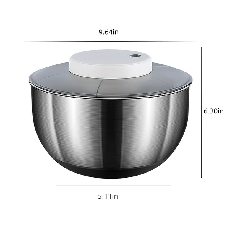 Electric Stainless Steel Salad Spinner Vegetable Washer with Bowl