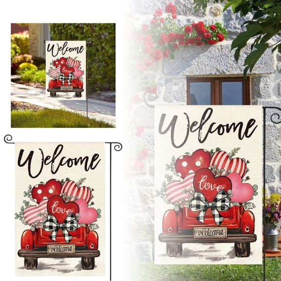 Home Decor Valentine'S Day Garden Flag Outdoor Dating Party Decoration Flag Print Door Welcome Flag Flags_ Banners & Accessories Valentines Day Decorations
