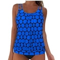 thumbnail image 2 of Roncen Women's Polka Dot Tankini Set - Ruffled Smock Top & Solid High-Waisted Swim Bottom, 2 of 5
