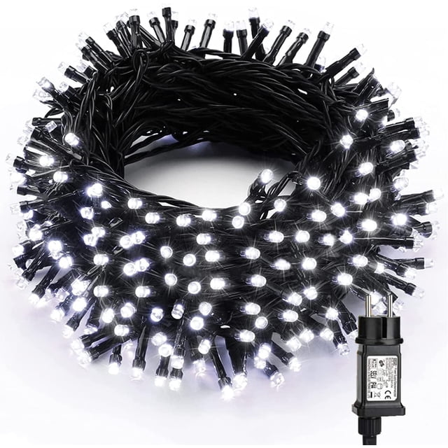 Luces de cadena de árbol de Navidad, 30M 300 LED Luces de Navidad Exterior Interior Blanco frío 8 modos Luces de hadas impermeables para fiesta Árbol Boda Hotel Hogar Decoración de cumpleaños JAMW Sencillez