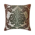 thumbnail image 6 of Decorative Brown & Green 26"x26" (65x65 cm) Euro Shams, Velvet Victorian & Beaded Euro Shams For Sofa, Damask Pattern Modern Style - Jade Damask, 6 of 11