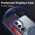 thumbnail image 4 of Decase for Samsung Galaxy S25+ Translucent Hard Back Case with 360°Rotatable Magnetic Ring Kickstand,Compatible with Mag-Safe,Military Grade Shockproof Translucent Protective Case,Blue, 4 of 6