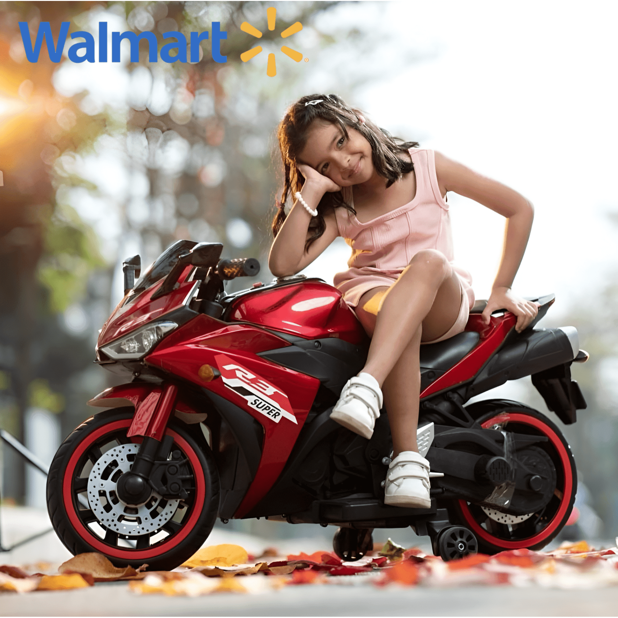 HNH 12V Ride on Motorcycle for Kids 3-8, Powered Ride on Toys, Kids Motorcycle with Bluetooth, Music, 4 Mph