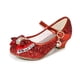 thumbnail image 1 of Zapatos de cuero de princesa de Disney para niños, zapatos de tacón alto con purpurina informal con flores para niñas, zapatos de niñas con nudo de mariposa, azul, rosa y plateado 36 Gao Jinjia LED, 1 of 2