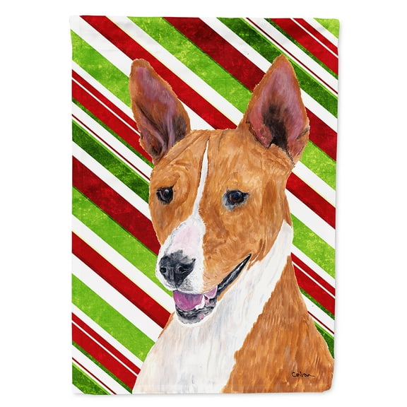 Basenji Candy Cane Holiday Christmas Garden Flag