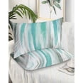 thumbnail image 2 of Turquoise Gray Pillow Covers Queen Size 2 Pack, Farmhouse Abstract Gradient Aesthetic Soft Bed Throw Pillowcases Breathable Cooling Long Lumbar Body Pillow Sham Cover for Bed Sofa 20''x30'', 2 of 7