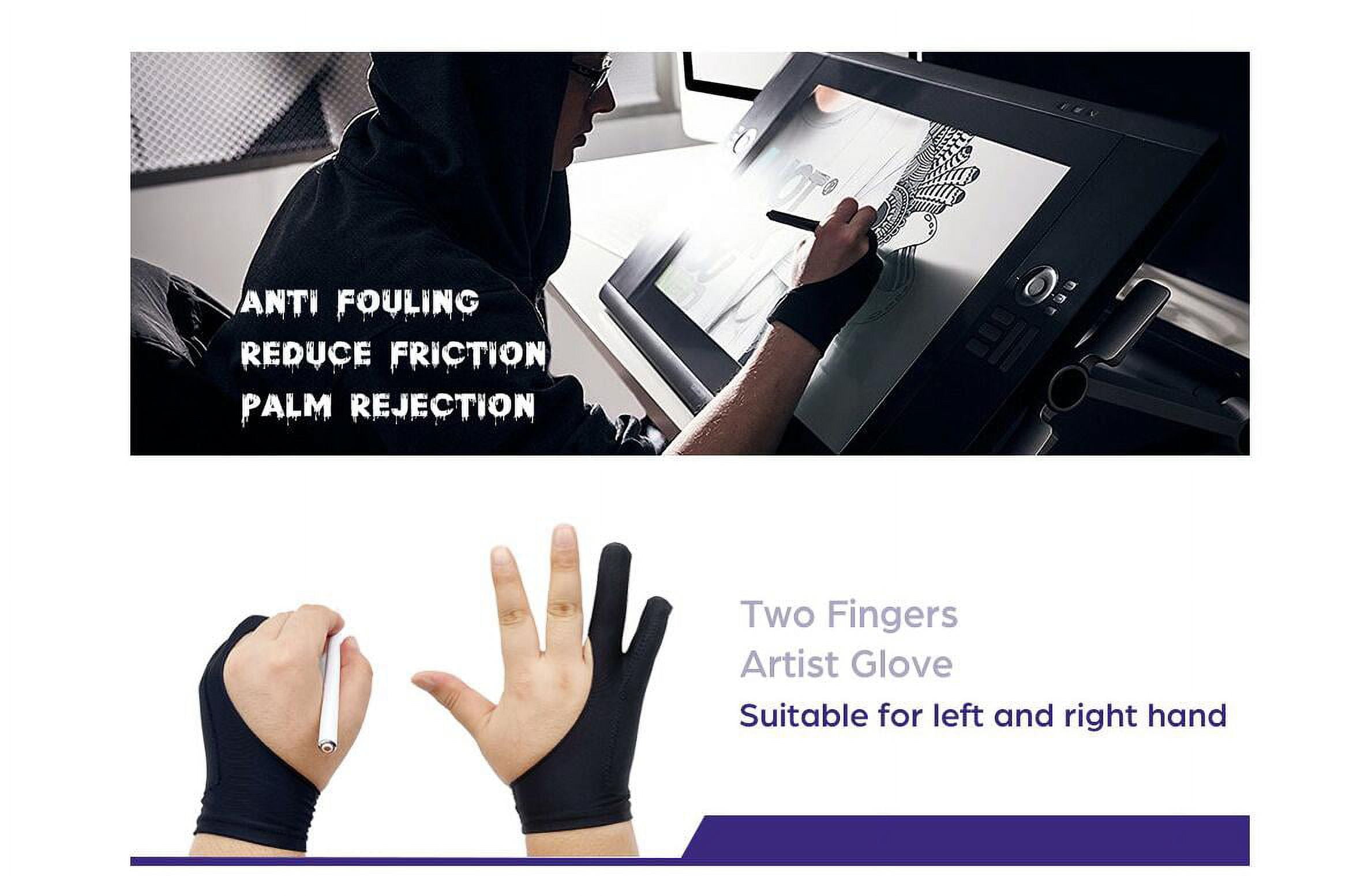 Drawing Glove S, Artist Glove for Drawing Tablet iPad, Palm Rejection  Digital Art Glove, Suitable for Left Right Hand -2 Pack 