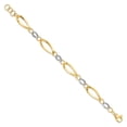 thumbnail image 2 of 14k Two-tone Bracelet Fancy mm 7.25 in Polished and D/C Link w/1/2in. ext., 2 of 5