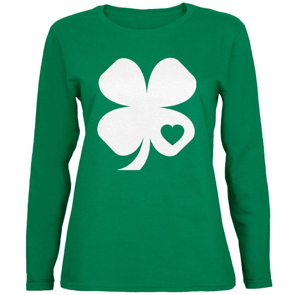 Patricks Day Shirt Printed Clover Green Shamrock T-Shirts Top Women St X-Large White Shamrock 