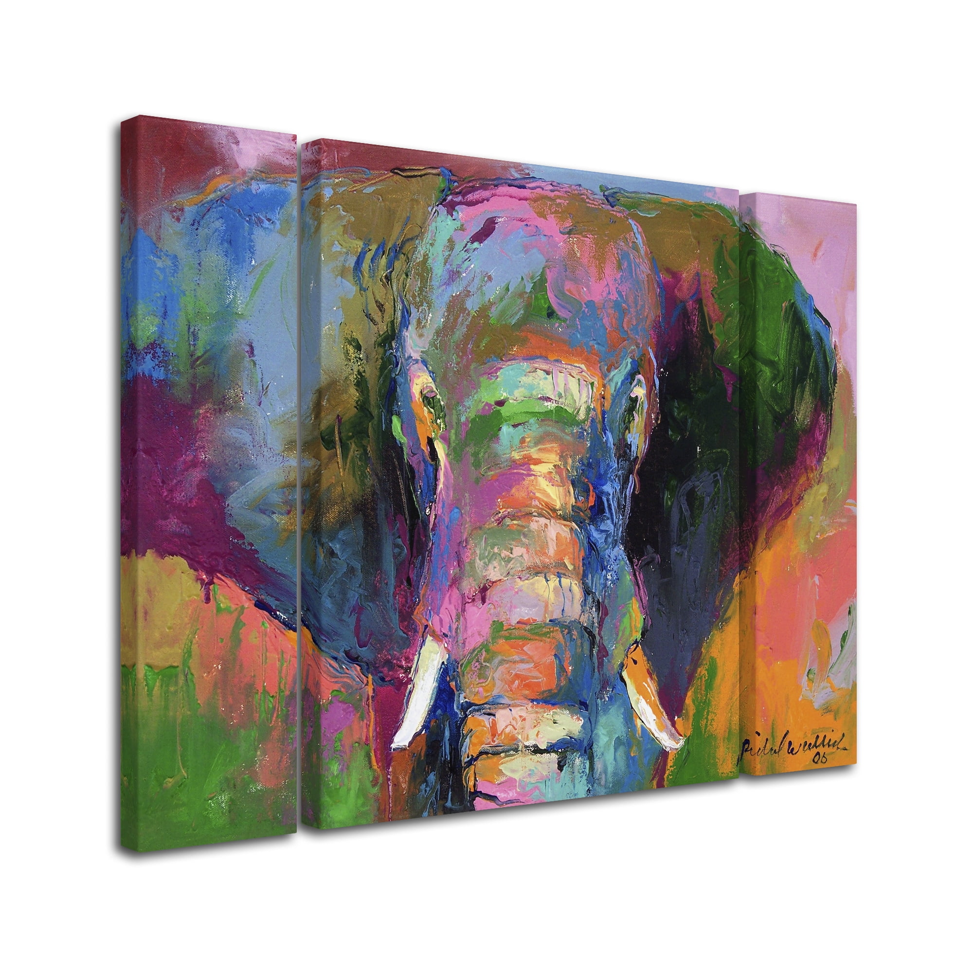Richard Wallich 'Elephant 2' Multi Panel Art Set Large