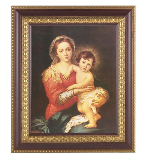 Madonna and Child Picture Framed Wall Art Decor, Large, Dark Cherry ...