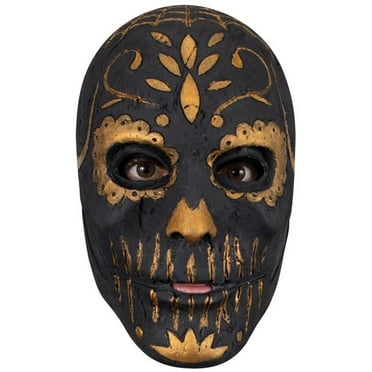 Day Of The Dead Golden Carving Catrina Mask