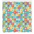 thumbnail image 3 of Ambesonne Floral Shower Curtain, Clover Vivid Design, 69"Wx84"L, Red Turquoise Yellow, 3 of 5