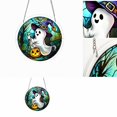 thumbnail image 2 of ZZAIXHL Acrylic Halloween Suncatcher Kit 7.48 Inch Ghosts Round Suncatcher Indoor Rainbows Light Refraction with Spooky Ghost, Witch, Pumpkin Design for Window Hanging Decoration, 2 of 9