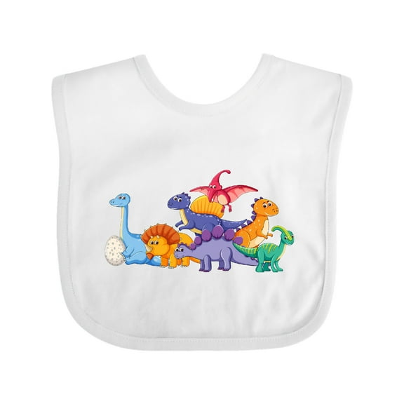 Inktastic Cute Dinosaurs Boys or Girls Baby Bib