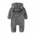 thumbnail image 2 of NOKIO Baby Girl Velvet Romper Pants Children's Jumpsuit Autumn And Winter Solid Color Thick Cute Cartoon Long Zipper Plush Climbing Suit Party Birthday Outing, 2 of 9