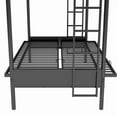 thumbnail image 7 of Twin Over Futon Bunk Beds, Metal Bunk Bed Frame can be Converted into Bed and Couch, Twin Over Full Bunk Bed with Ladder, No Box Spring Needed-Black, 7 of 7