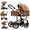 Standard-KHAKI, variant on 2 in 1 Convertible Baby Stroller with Foldable Lightweight Carriage Reversible Removable Bassinet Pram,Adjustable Canopy,Travel Stroller for 0-36 Months,26 Pounds,Unisex