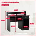 thumbnail image 4 of PayLessHere 43" OfficeDesk, Computer Desk with Drawers Keyboard and Storage Shelves, Black, 4 of 7