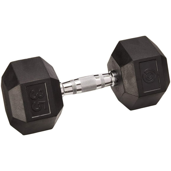 Mancuerna Dumbbell Champion, con revestimiento de goma hexagonal, 16 kg/35 libras