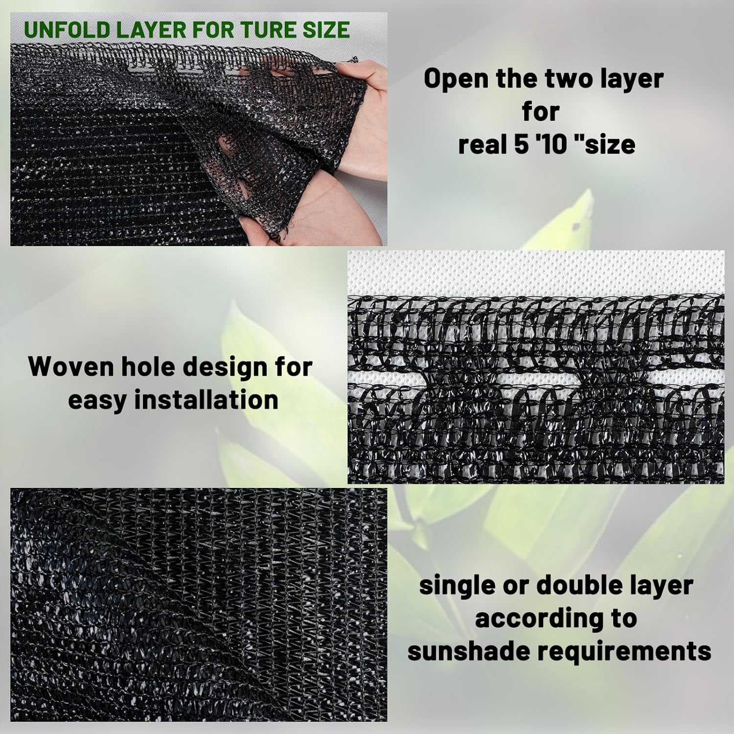 LOVE STORY 70% Shade Cloth Roll 5'10" x 100' Screen Cover for Garden Greenhouse Patio Canopy, Black