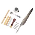 thumbnail image 4 of Juego de pluma de pluma Escritura suave Diseño retro Apariencia tallada Kit de pluma de caligrafía para regalo de escrituraSFDPS038031 Pluma gris puntiaguda, 4 of 5