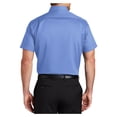 thumbnail image 2 of Mens Short Sleeve Superpro Twill Oxford Cotton/Polyester Button Down Shirt Ultramarine Blue Medium, 2 of 6