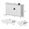 thumbnail image 5 of FUFU&GAGA 55.1" Wide Double Bedroom Dresser with Storage Drawers White, 5 of 5