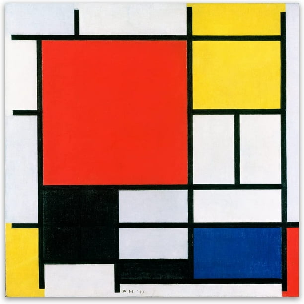 Piet Mondrian Wall Art - Composition in Red, Yellow and Blue Poster ...