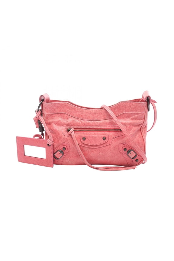 Pre-Owned Balenciaga The Hip Shoulder Bag Handbag Leather Women's Pink 242803