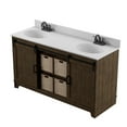 thumbnail image 6 of Twin Star Home 60" Sliding Barn Door Double Sink Bathroom Vanity with 4 Woven Baskets, 6 of 7