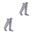 thumbnail image 1 of maskred Winter Warmth In Knee Socks Must-have For Freezing Temperatures Warm Socks Polyester Cozy Slipper Socks Winter Socks silver grey 2Set, 1 of 6