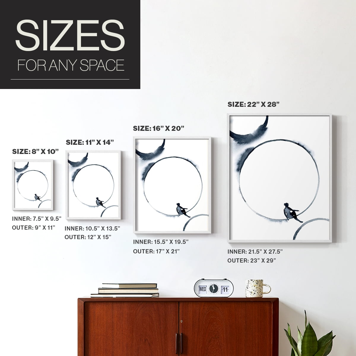 Woman in the Moon I Framed Print - Solid Wood in Single Picture Frame Solid Wood 2 Framed Print