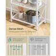 thumbnail image 5 of Metal Storage Rack, Shelving Unit with X Side Frames, Dense Mesh, for Entryway, Kitchen, Living Room, Bathroom, Industrial Style, 5-Tier, 11.8 x 22.8 x 55.5 Inches, Cloud White UBSC165W01V1, 5 of 5