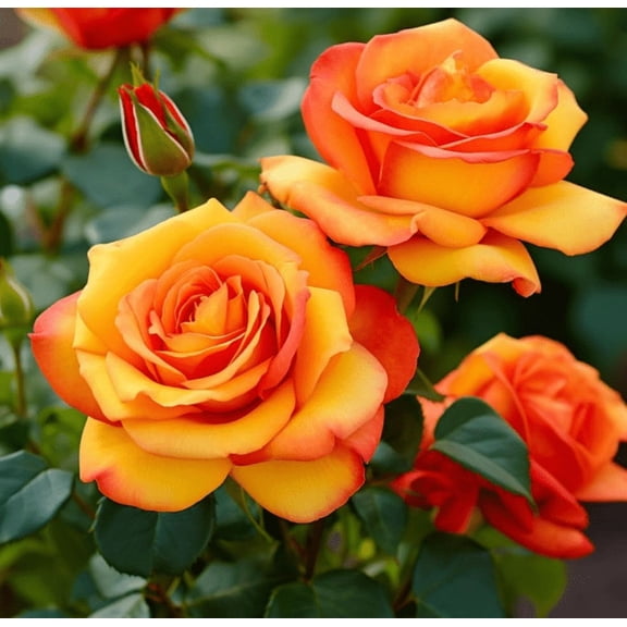 Rose Plant Live, Rose Bush Live Plant for Planting Your Garden, 4-7" Height Well-Rooted, Fragrant Flowers Vibrant Blooms (Orange Rose)