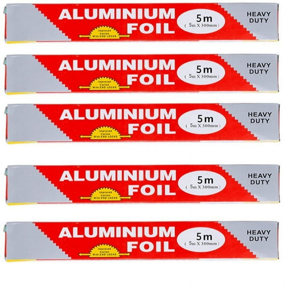 Kiteky Barbecue Baking Tin Foil 5M*5Pcs, Kitchen Fork, Heavy Duty Aluminum Foil Aluminum Foil Foil Aluminum Roll Tin Foil 30Cmx5M Silver, 5* Bbq Baking Tin Foil Clearance!