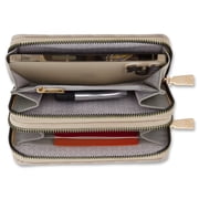 Daisy Fuentes Diagonally Quilted Compact Wallet for Women, Birch
