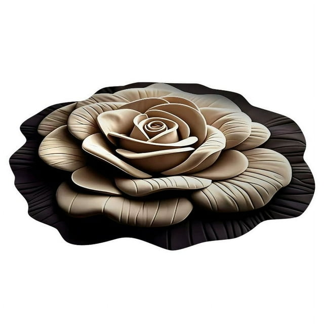3D Visual Flower Mat Unique Stereo Shape Mud Floor Rug for Living Room Bedroom and Entryway Stain- and Easy Care Floor Mats