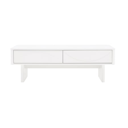 Ella 47.2" Coffee Table in White made from Engineered Wood