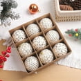 thumbnail image 3 of Christmas Tree Ball Ornament Set 9pcs 3.14inch White Glittering Shatterproof Foam Christmas Ball Large Hanging Ornaments for Xmas Tree Decor Wedding Holiday Decoration, 3 Styles, 3 of 5
