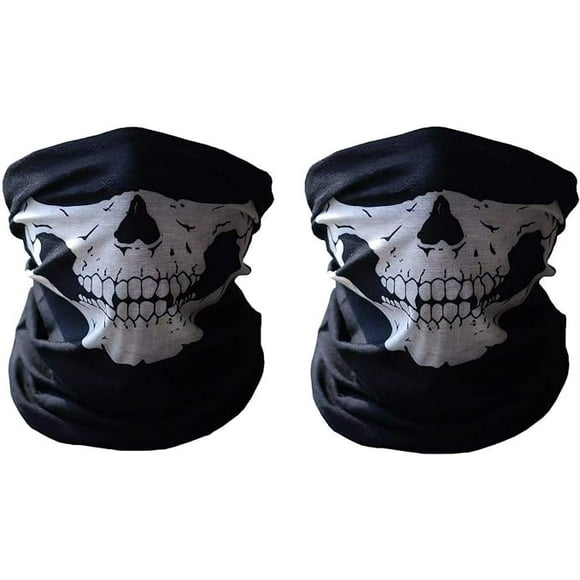 Motorcycle Masks 2 Pieces Multifunction Skull Mask Motorcycle Mask for Skiing, Motorcycling, Cycling, Hiking