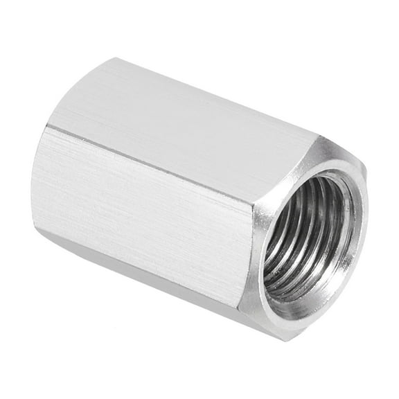 Uxcell M12x1.25 Pitch 304 Stainless Steel Hex Coupling Nuts, 1 Pcs 25mm / 0.98" Length Fully Threaded Rod Coupling Nut Studding Connector Fasteners, Silver Tone