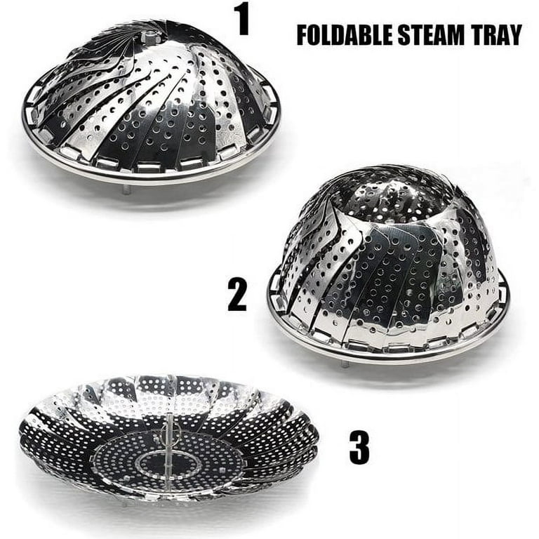 5 Pcs Steamer Basket Stainless Steel Folding Vegetable Steamer