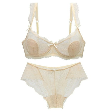 

Lingerie for Women Lace Bow Solid Color Bra And Panties Summer Lingerie Set Ladies Valentines Day Bodydoll Underwear